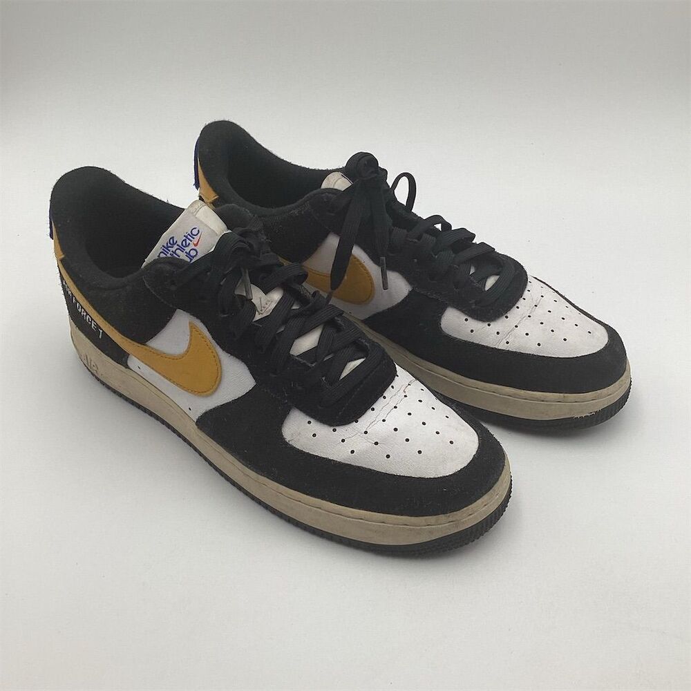 Nike Air Force 1 '07 LV8 Men's Black Gold Athletic Club Sneakers Size 11.5
